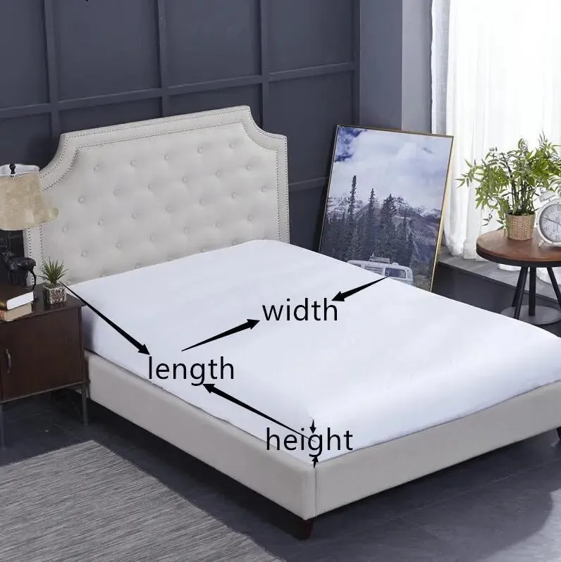 Anyhouz Bed Sheet Green Light Grey Ultra Soft Luxury Egyptian Cotton Bedding Cover Double Size 4 Pcs Bed Set