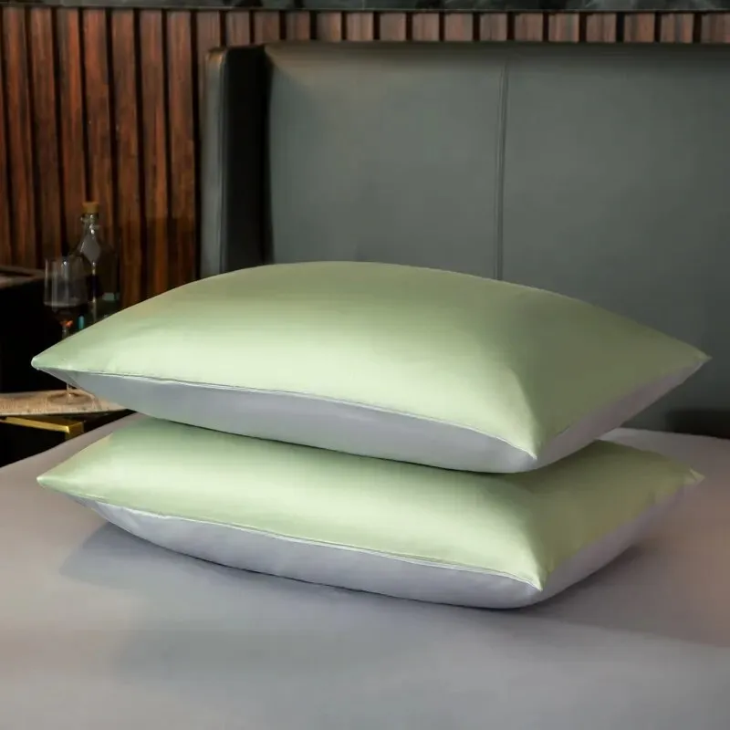 Anyhouz Bed Sheet Green Light Grey Ultra Soft Luxury Egyptian Cotton Bedding Cover Double Size 4 Pcs Bed Set