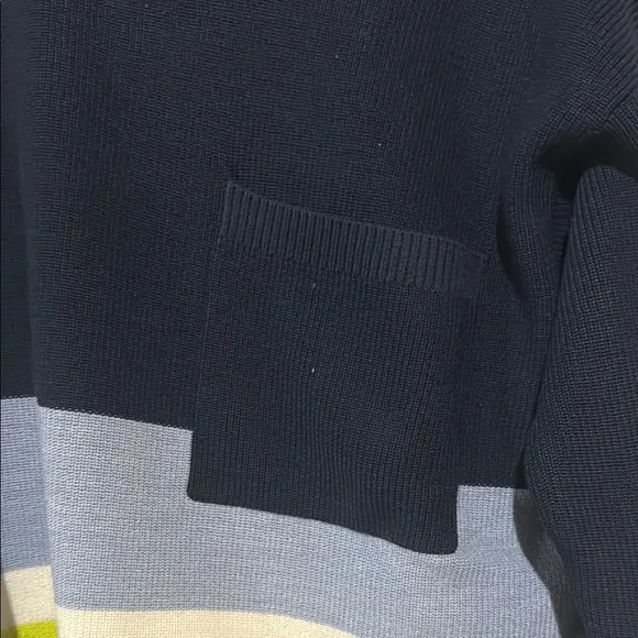 Athleta Sz medium M Colorblock Women's Sweater merino wool blend cropped