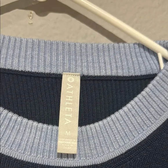 Athleta Sz medium M Colorblock Women's Sweater merino wool blend cropped