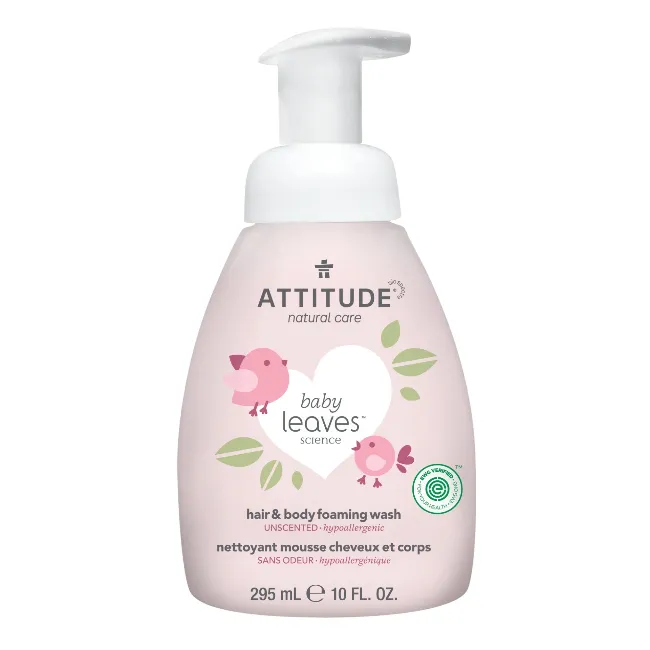 Attitude Baby Leaves 2-in-1 Hair & Body Foaming Wash - Fragrance Free 295 ml