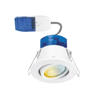 Aurora AU-R62CWSFF 230V 4W/6W LED IP65 Adjustable Dimm. Fire Rated Downlight FastRFix White 3000K/4000K/5700K