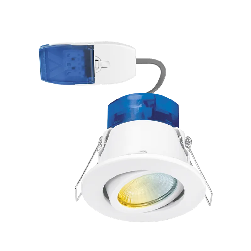 Aurora AU-R62CWSFF 230V 4W/6W LED IP65 Adjustable Dimm. Fire Rated Downlight FastRFix White 3000K/4000K/5700K