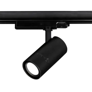 Aurora Focus Slim AU-TKD3CSBLK 230V 20W LED Track Spotlight 3-Circuit Track Adjustable 24-60deg. Dimmable Black 2700/4000/6000K