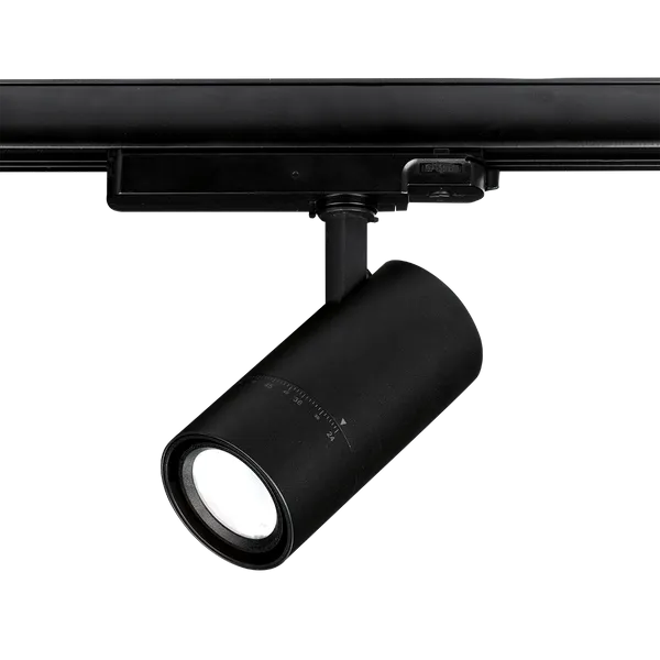 Aurora Focus Slim AU-TKD3CSBLK 230V 20W LED Track Spotlight 3-Circuit Track Adjustable 24-60deg. Dimmable Black 2700/4000/6000K