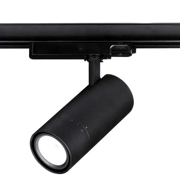 Aurora Focus Slim AU-TKD4CSBLK 230V 30W LED Track Spotlight 3-Circuit Track Adjustable 24-60deg. Dimmable Black 2700/4000/6000K