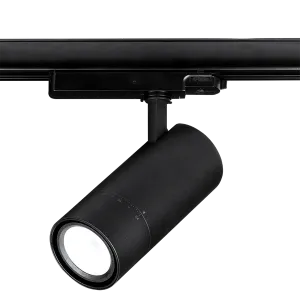 Aurora Focus Slim AU-TKD4CSBLK 230V 30W LED Track Spotlight 3-Circuit Track Adjustable 24-60deg. Dimmable Black 2700/4000/6000K