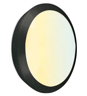 Aurora OrbitalCWS AU-BH28CWSBLK 230V 15/22/28W LED IP66 Round Bulkhead Black 3000/4000/6500K