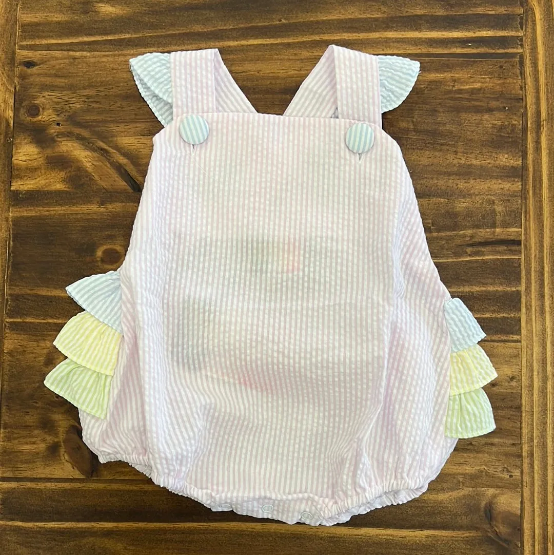 Banana Split Colorblock Seer Ruffle Bubble