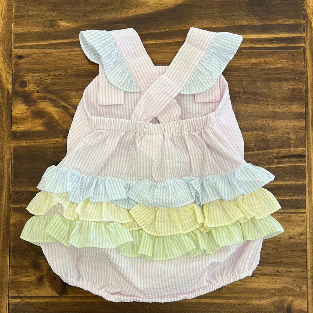 Banana Split Colorblock Seer Ruffle Bubble