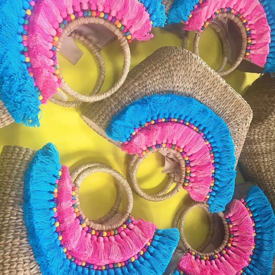 Bangkuang Basket with Beads & Tassels