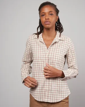 barry woven button up - camel check