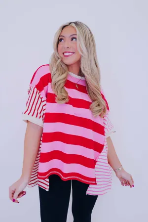 Be Mine Colorblock Striped Top