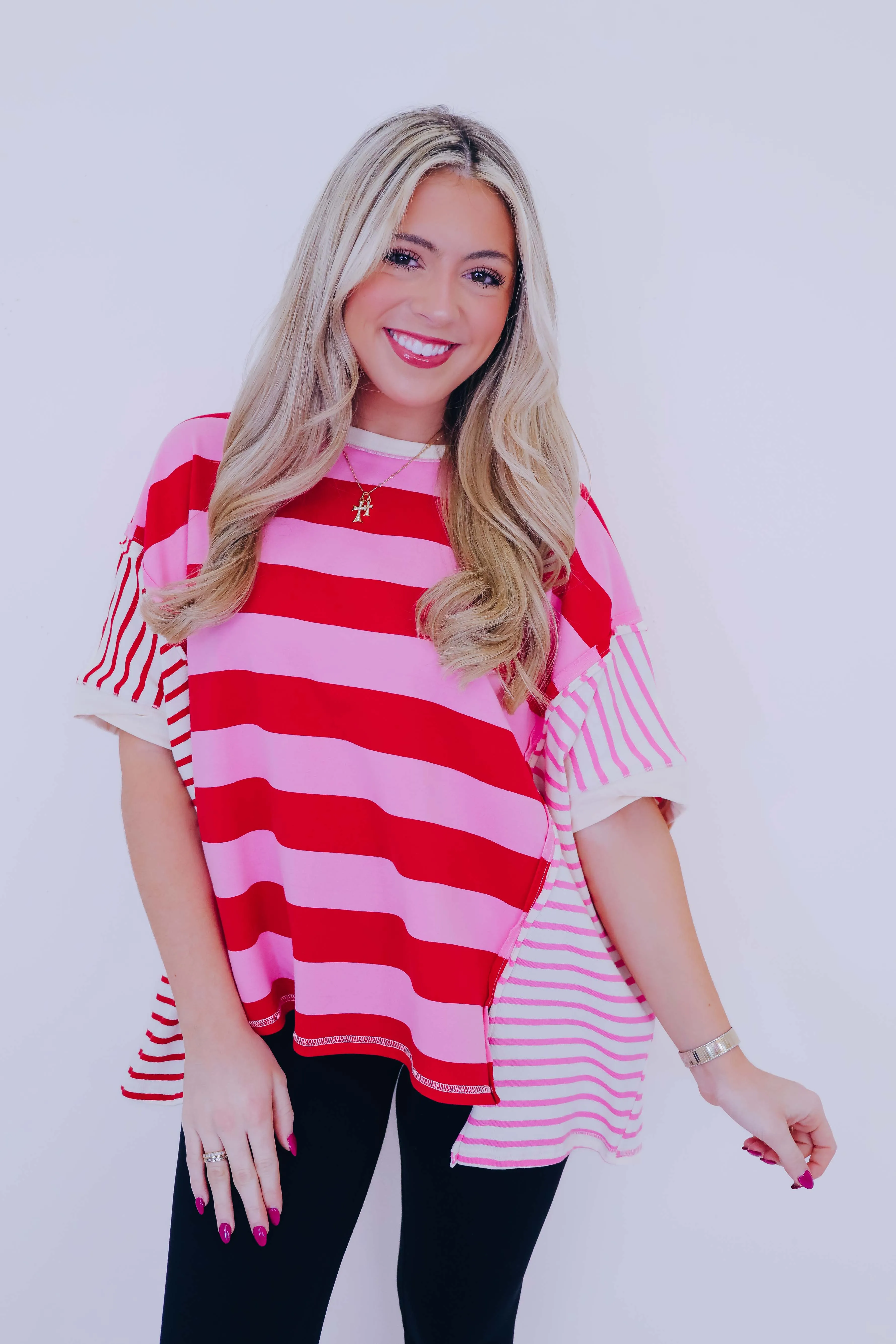 Be Mine Colorblock Striped Top