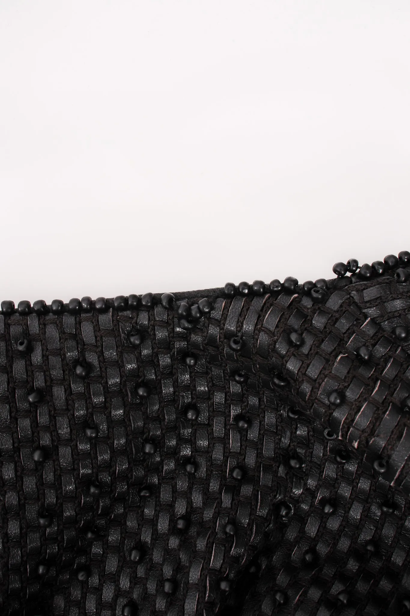 Beaded Woven Leather Jacket