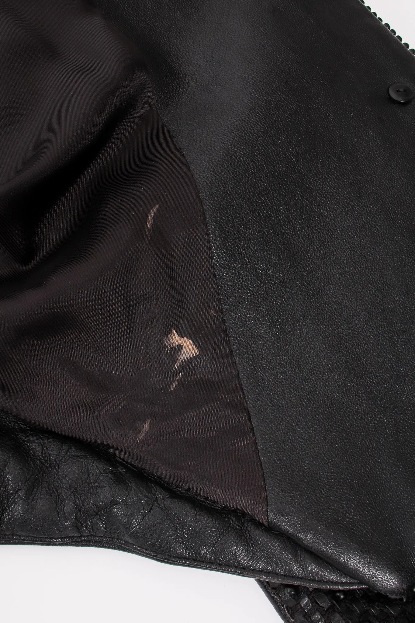 Beaded Woven Leather Jacket