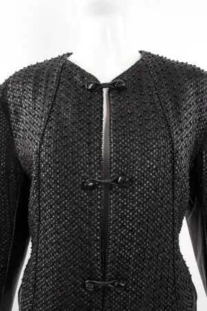 Beaded Woven Leather Jacket