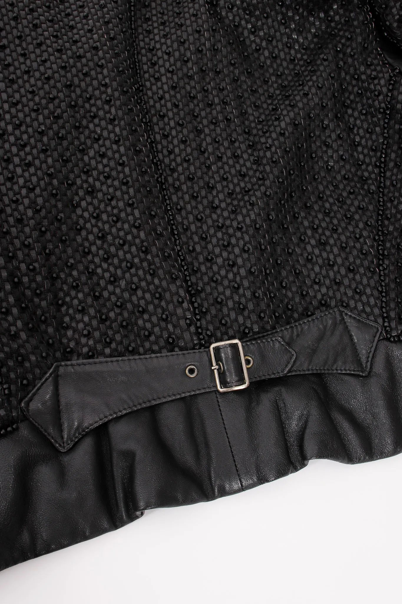 Beaded Woven Leather Jacket