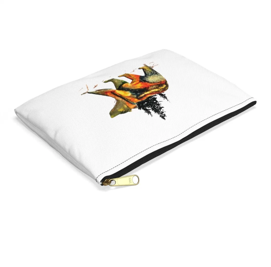Bear with Evergreen Trees Original Art Accessory Pouch
