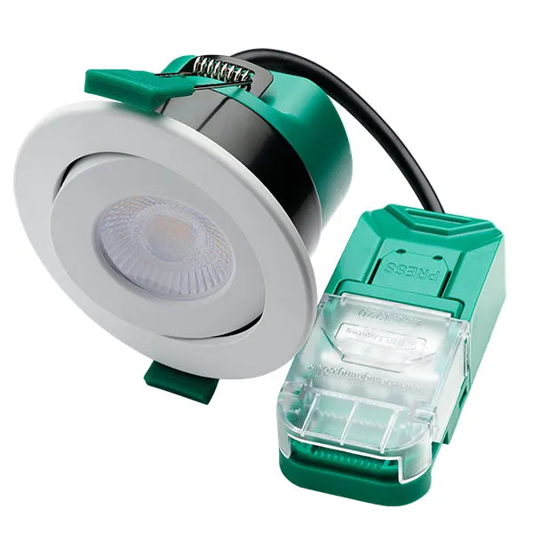 BELL 11380 4/6W Firestay Duo LED CCT Wattage Switchable Centre Tilt Downlight - Dim, P&P, 60° Beam Angle - Tool Free Termination - No Bezel