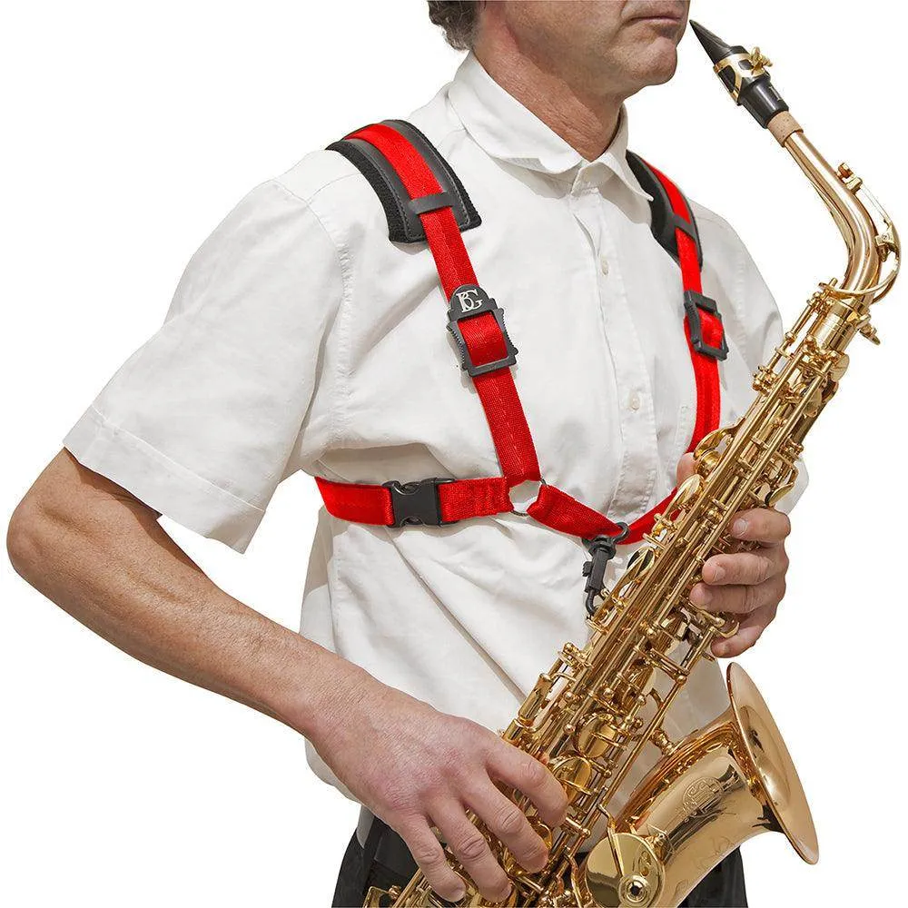 BG A and T Sax Comfort Harness Men XL ~ Red ~ Snap Hook