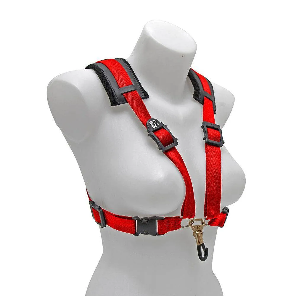 BG Alto, Tenor & Baritone Sax XL Womens Comfort Harness ~ Red ~ Metal Coated Hook