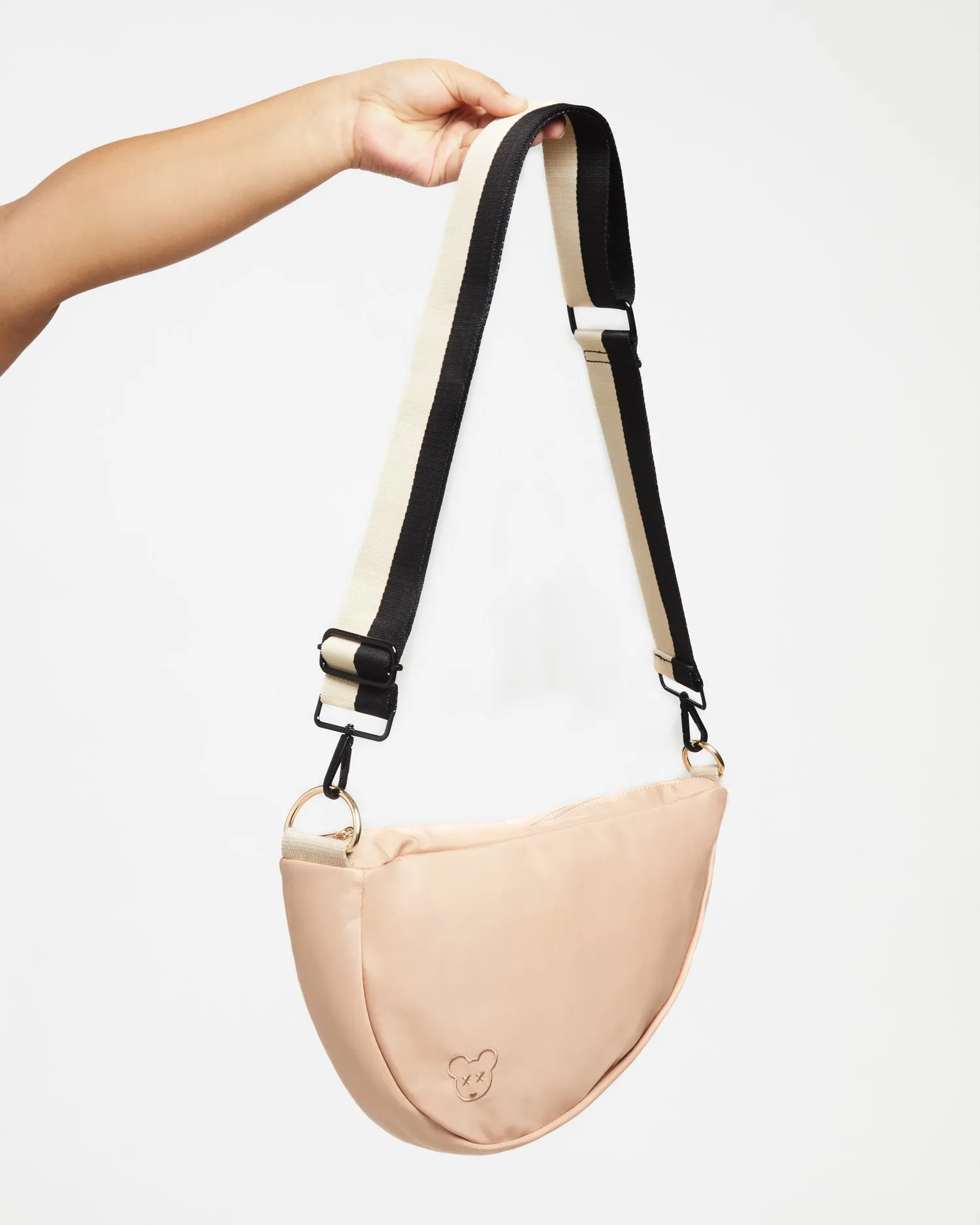 black   cream colorblock strap