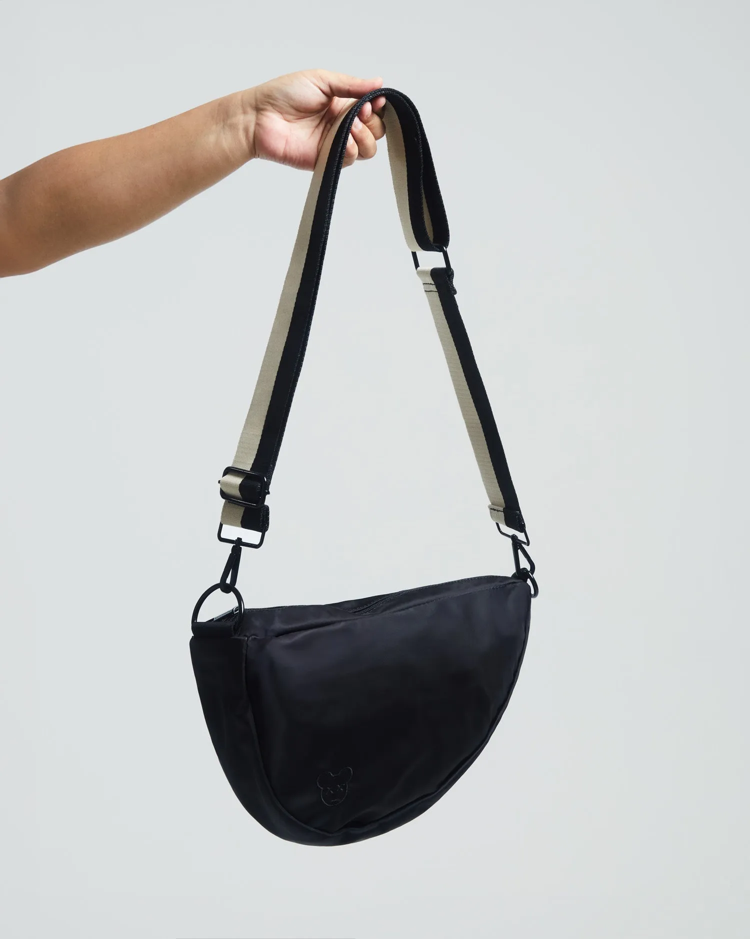 black   cream colorblock strap