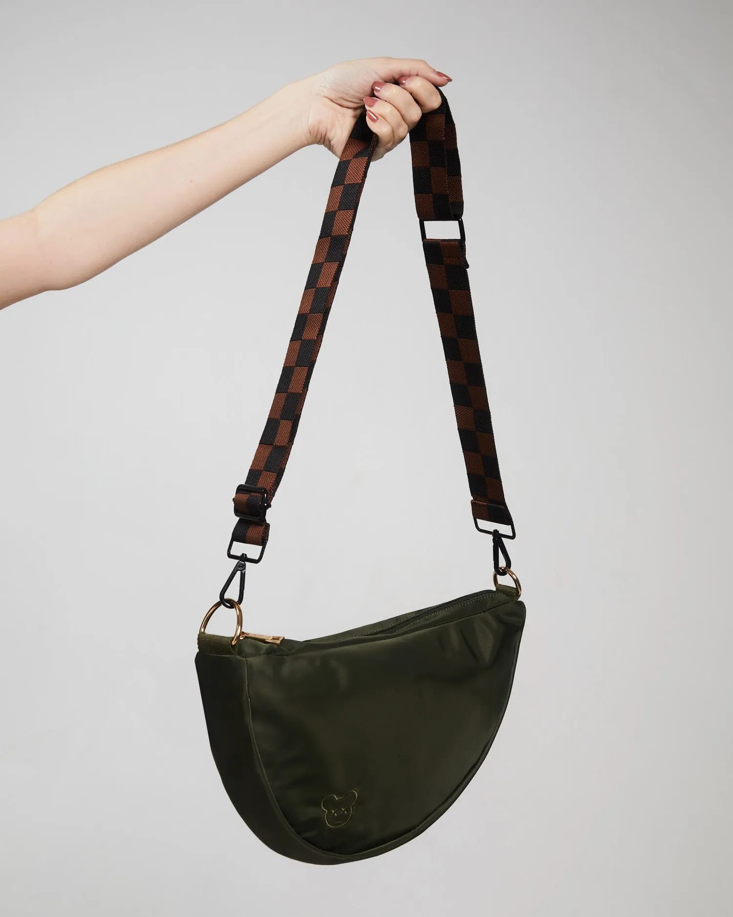 black   cream colorblock strap