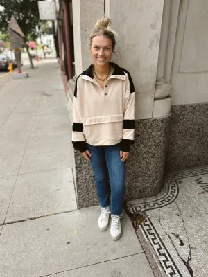 Black Two Tone Colorblock Sweatshirt