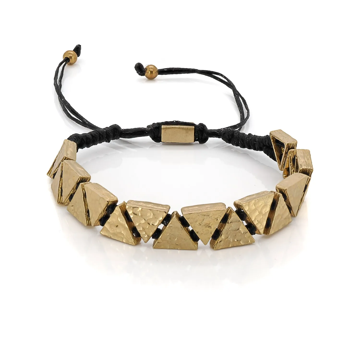 Black Woven Gold Triangle Bracelet