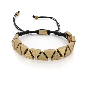 Black Woven Gold Triangle Bracelet