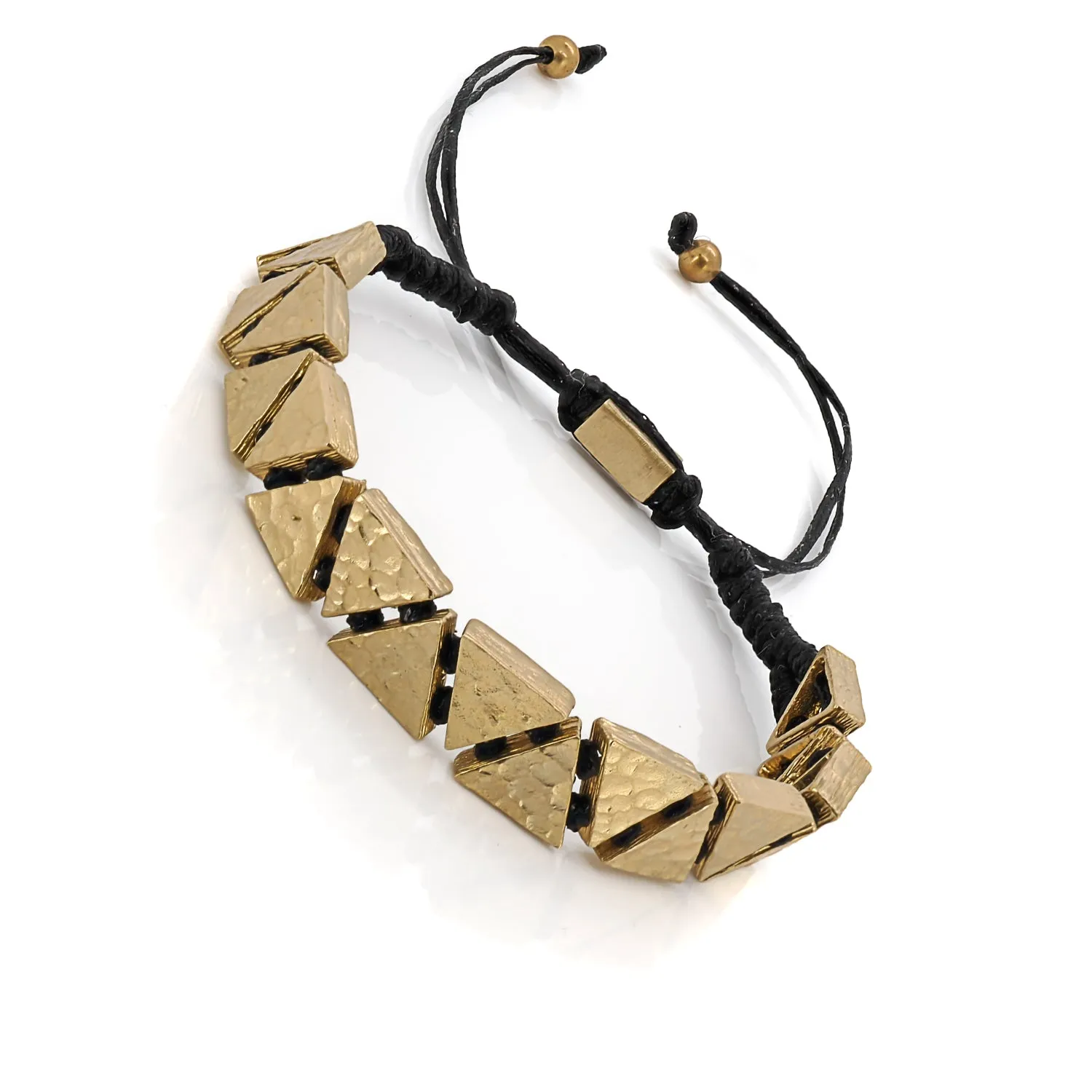 Black Woven Gold Triangle Bracelet