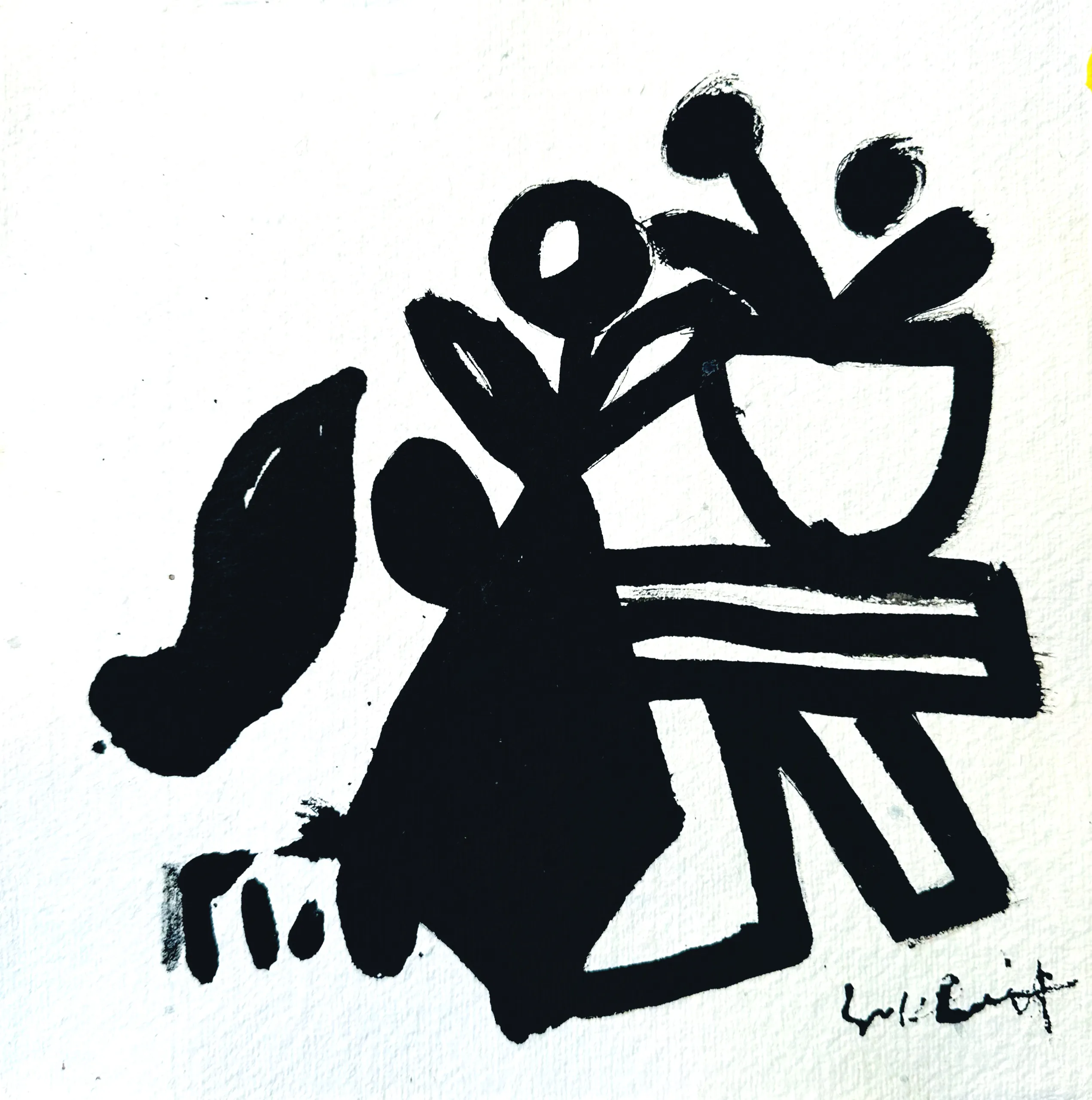 Black/White Flower - 8 x 8