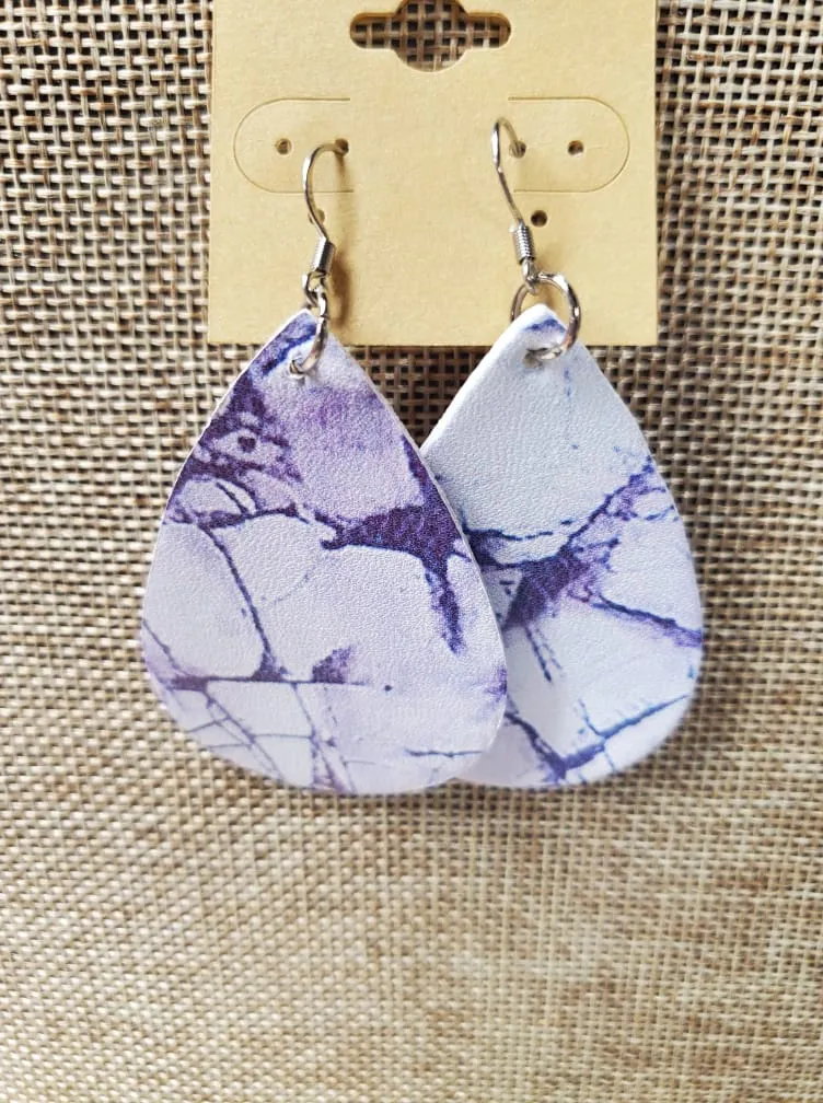 Blue Marble Earrings