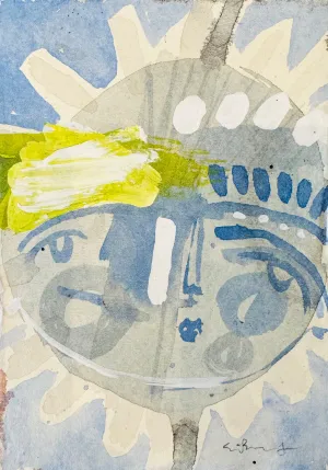 Blue Sun Face - 6 x 4