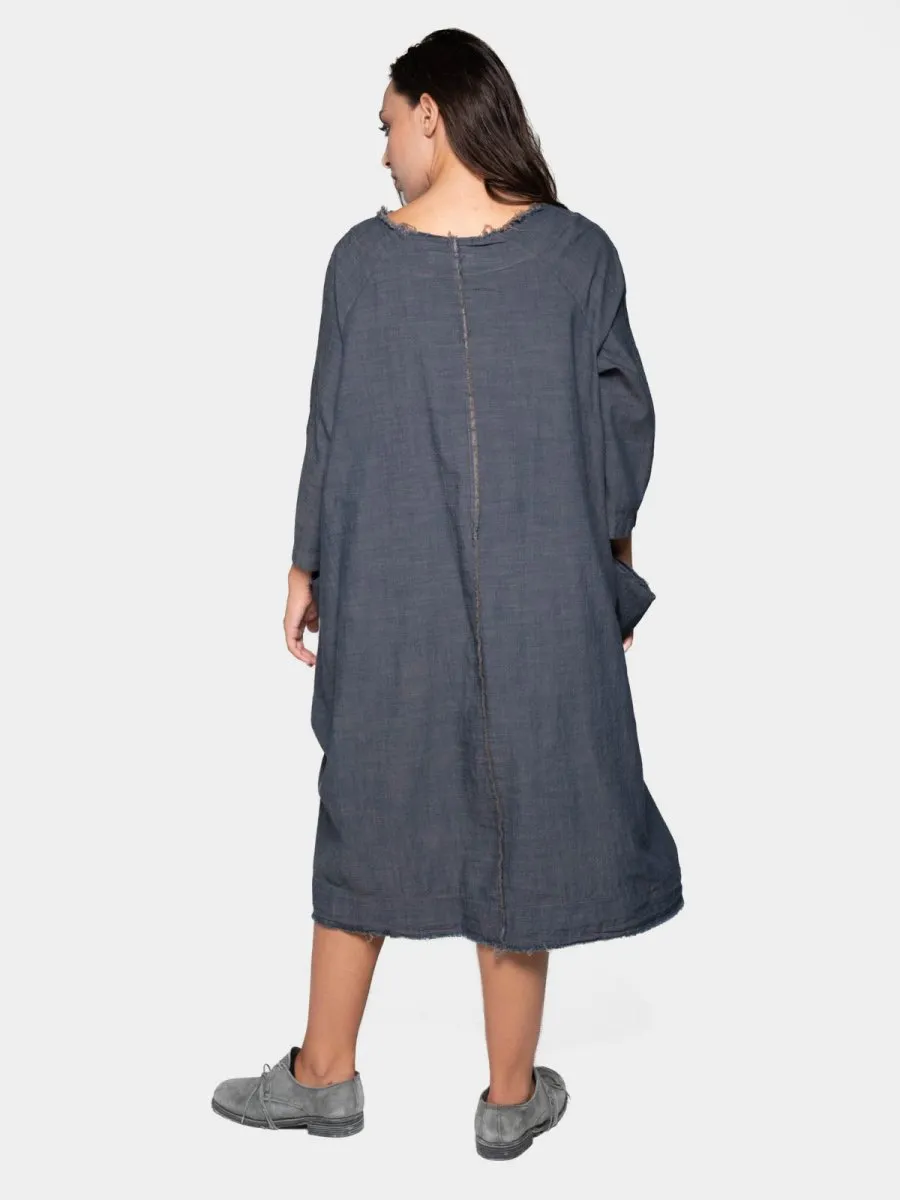 Boat Neck Front Seam Dress