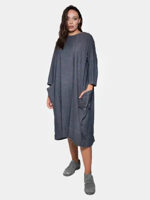 Boat Neck Front Seam Dress