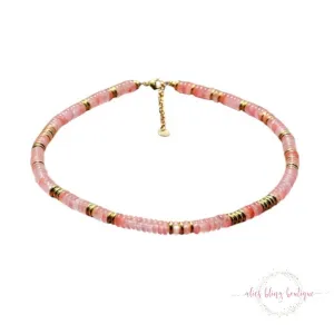 Boho Escape Semi  Precious Stone Necklace in Cherry