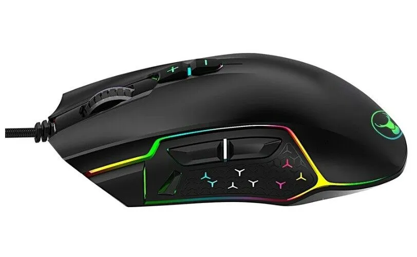Bonelk RGB USB 8D Optical Gaming Mouse- Perfect For Gamers- Soft Touch Grips