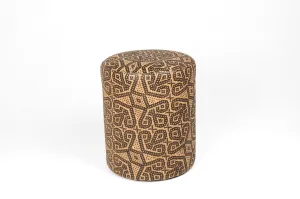 Borneo Mat Round Ottoman - Lotus