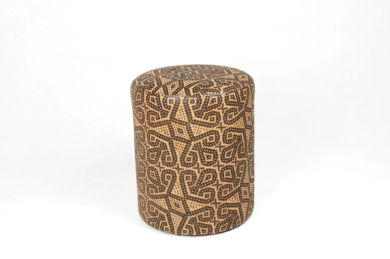 Borneo Mat Round Ottoman - Lotus