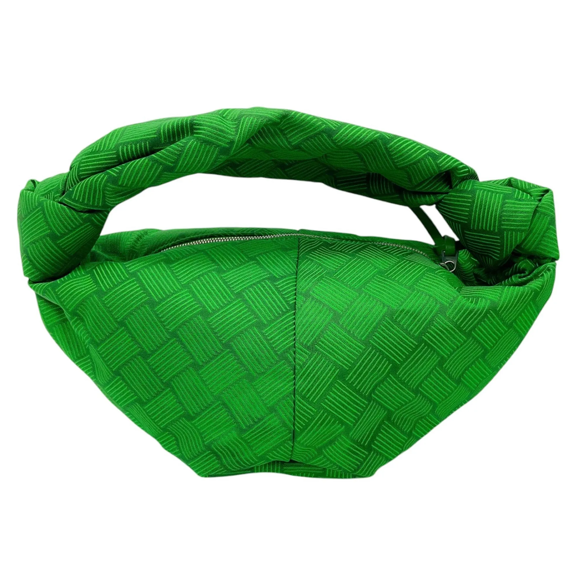 Bottega Veneta Green Jacquard Mini Double Knot Handbag