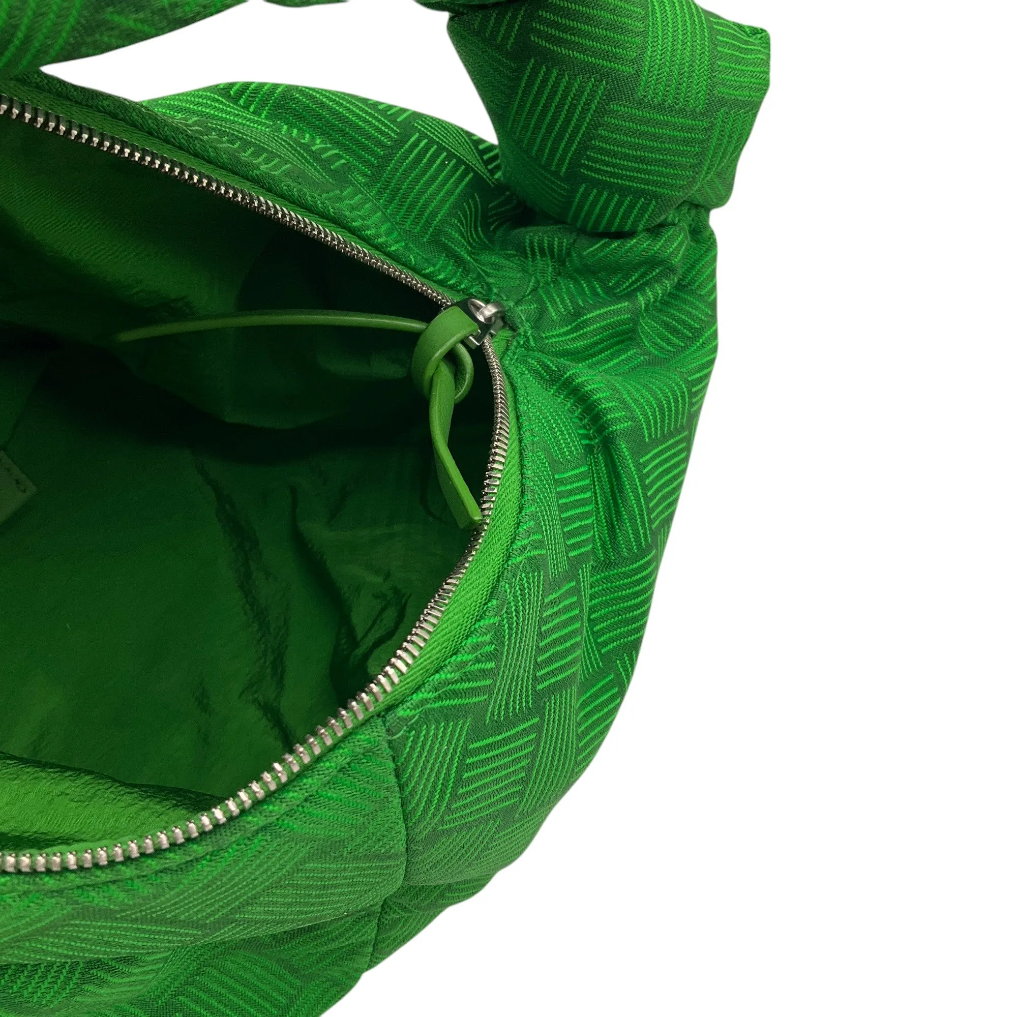 Bottega Veneta Green Jacquard Mini Double Knot Handbag