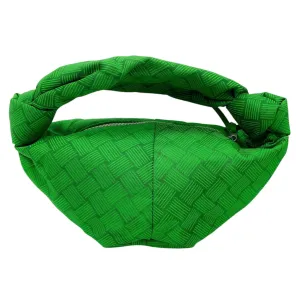 Bottega Veneta Green Jacquard Mini Double Knot Handbag