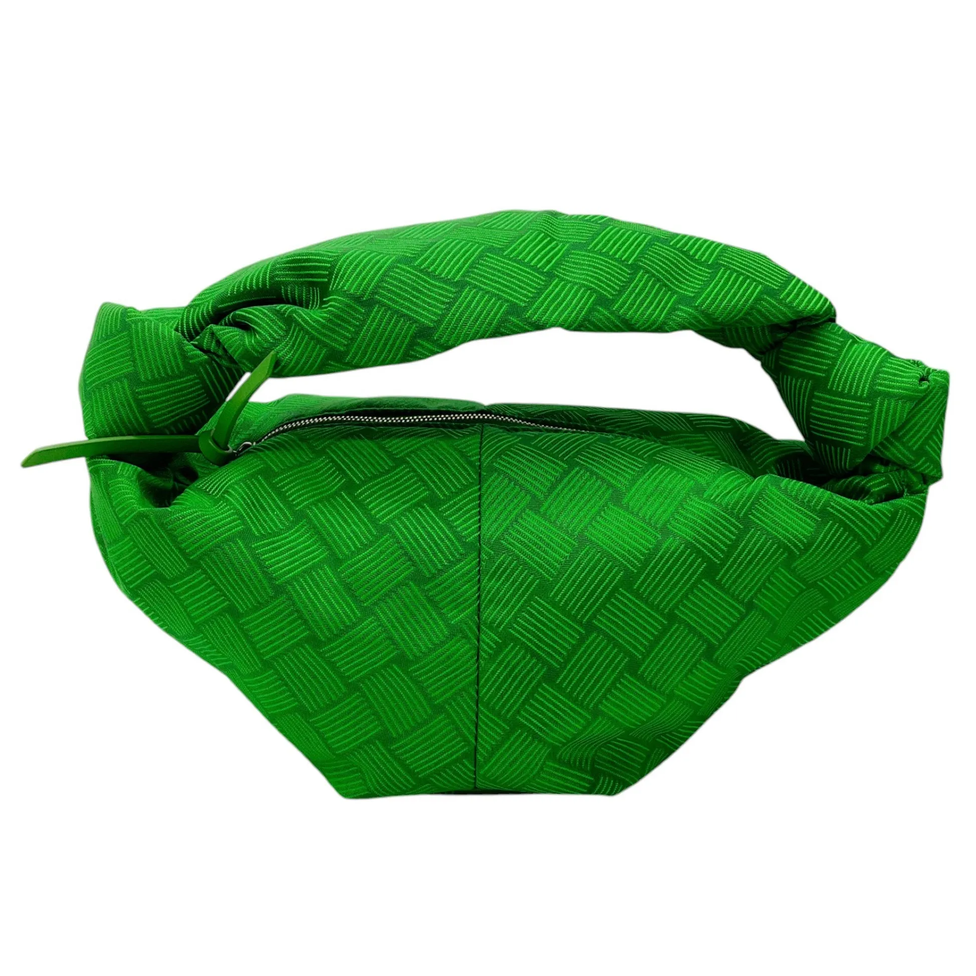 Bottega Veneta Green Jacquard Mini Double Knot Handbag