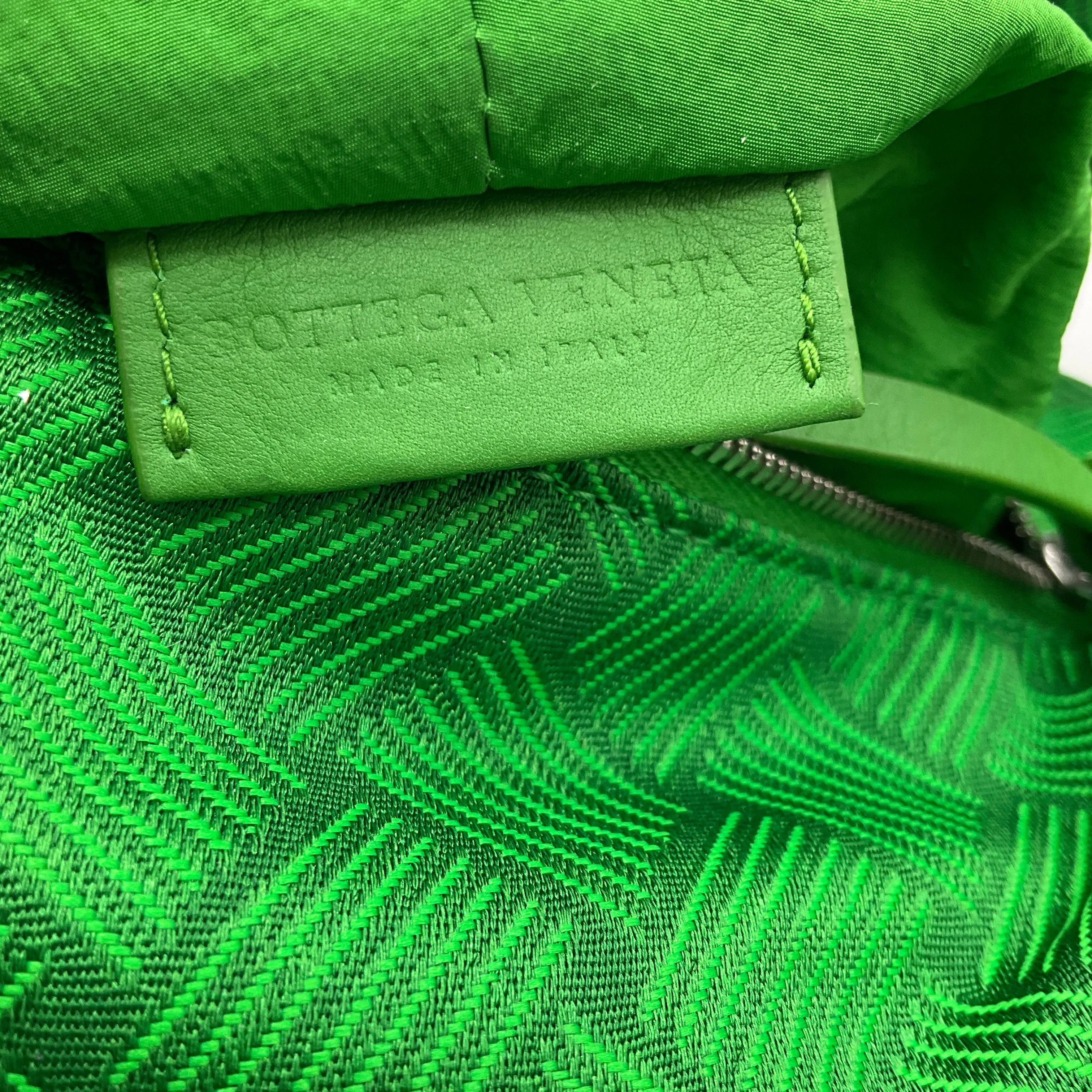 Bottega Veneta Green Jacquard Mini Double Knot Handbag