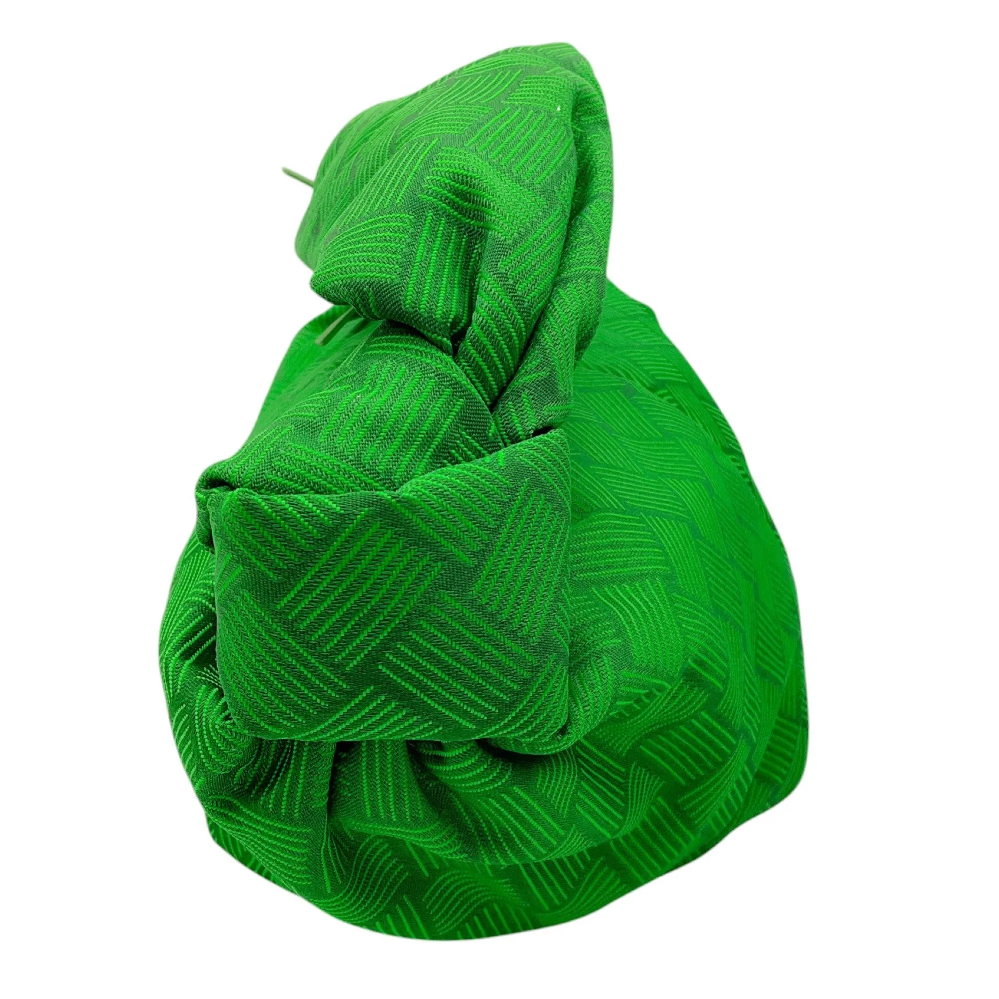 Bottega Veneta Green Jacquard Mini Double Knot Handbag