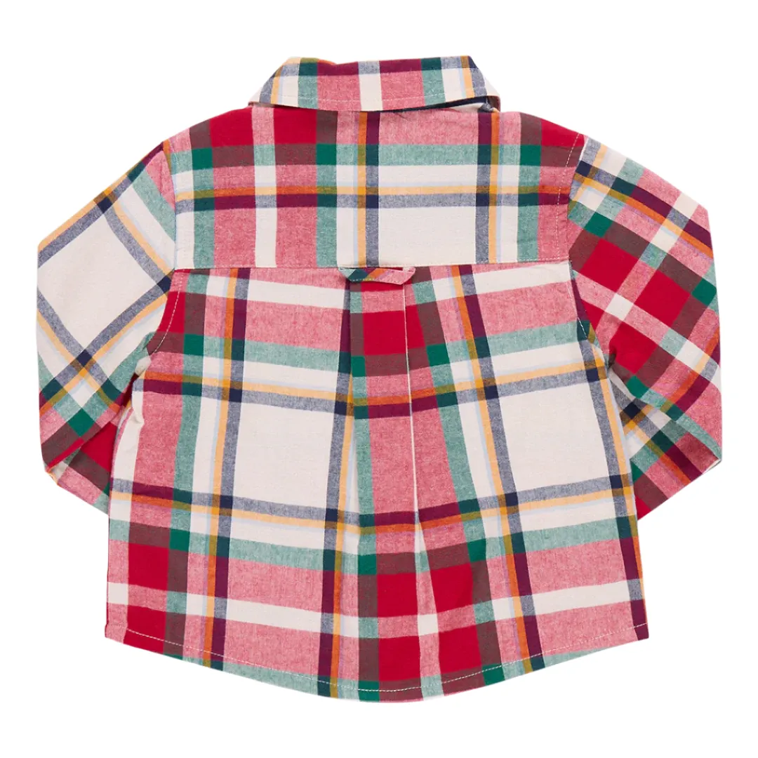 Boys Jack Shirt - Holiday Tartan ||  Pink Chicken