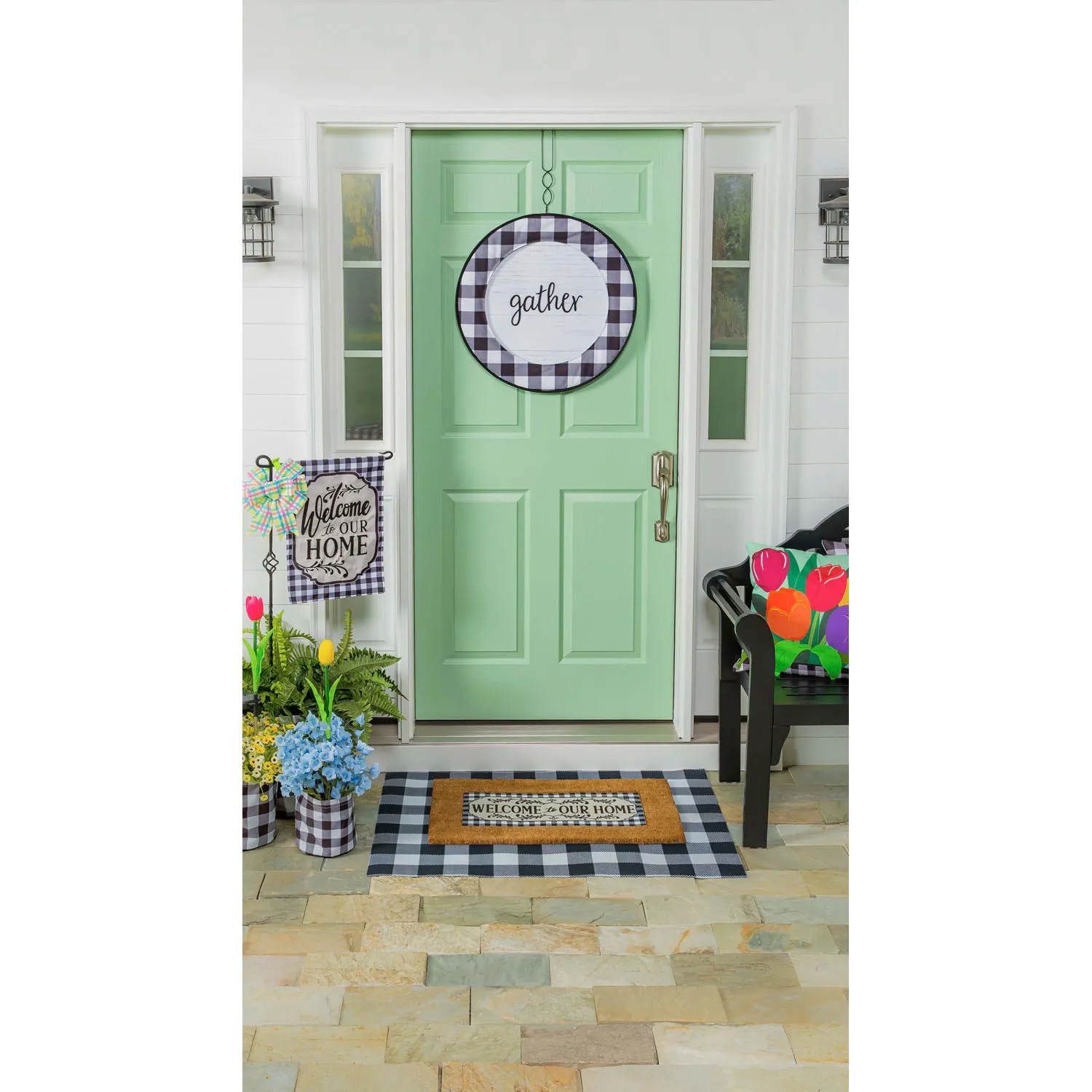 Buffalo Check Sassafras Switchable Door Décor Frame,2idf1816